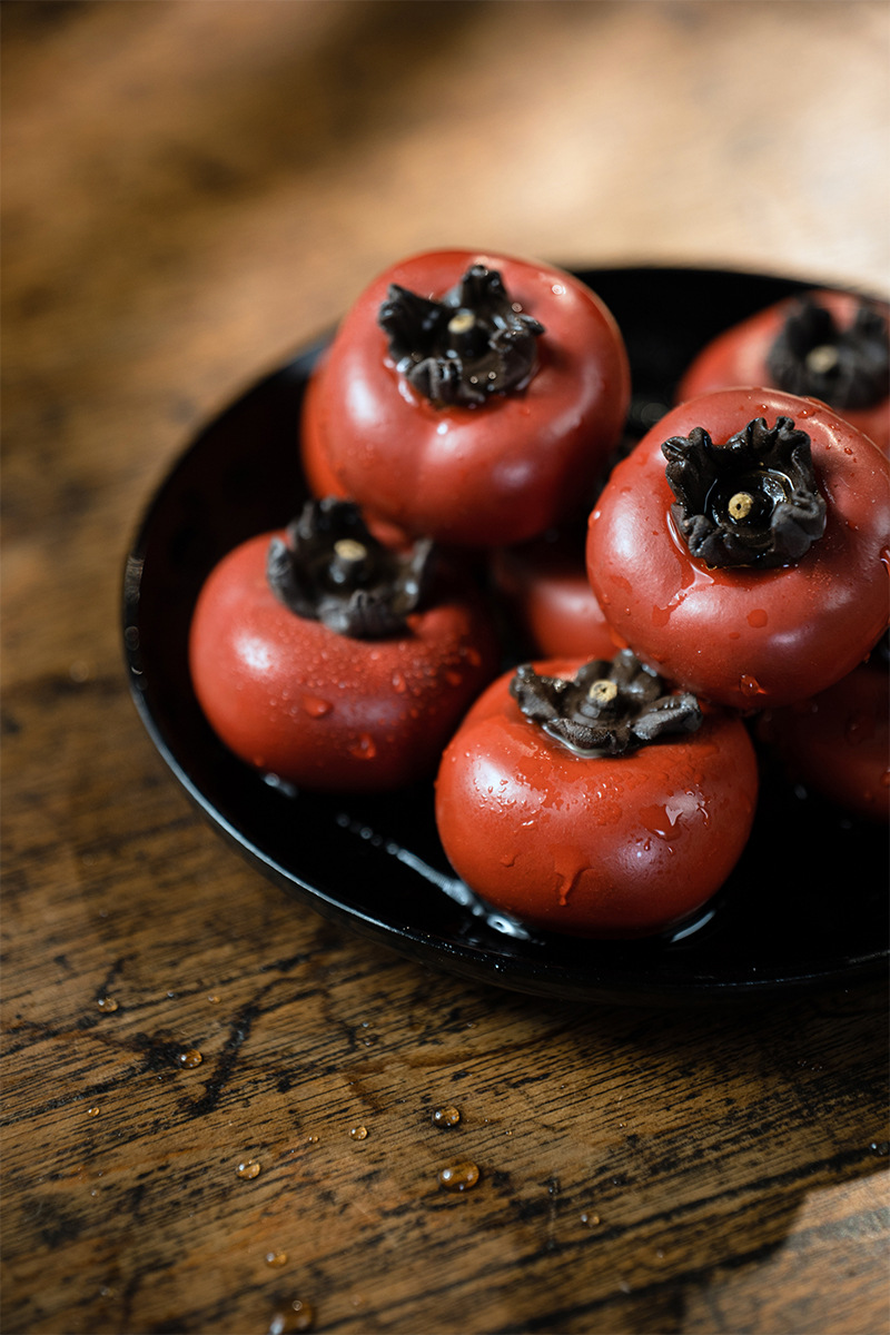 Yixing purple clay tea pet persimmon ornaments, tea toys that can be cultivated, sculptures, tea set accessories, handcrafted color-changing, everything goes well wholesale pic 12