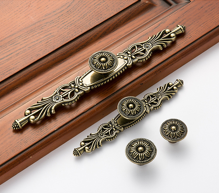 欧式复古橱柜衣柜门拉手美式鞋柜抽屉把手书柜电视柜单孔吊环拉手详情33