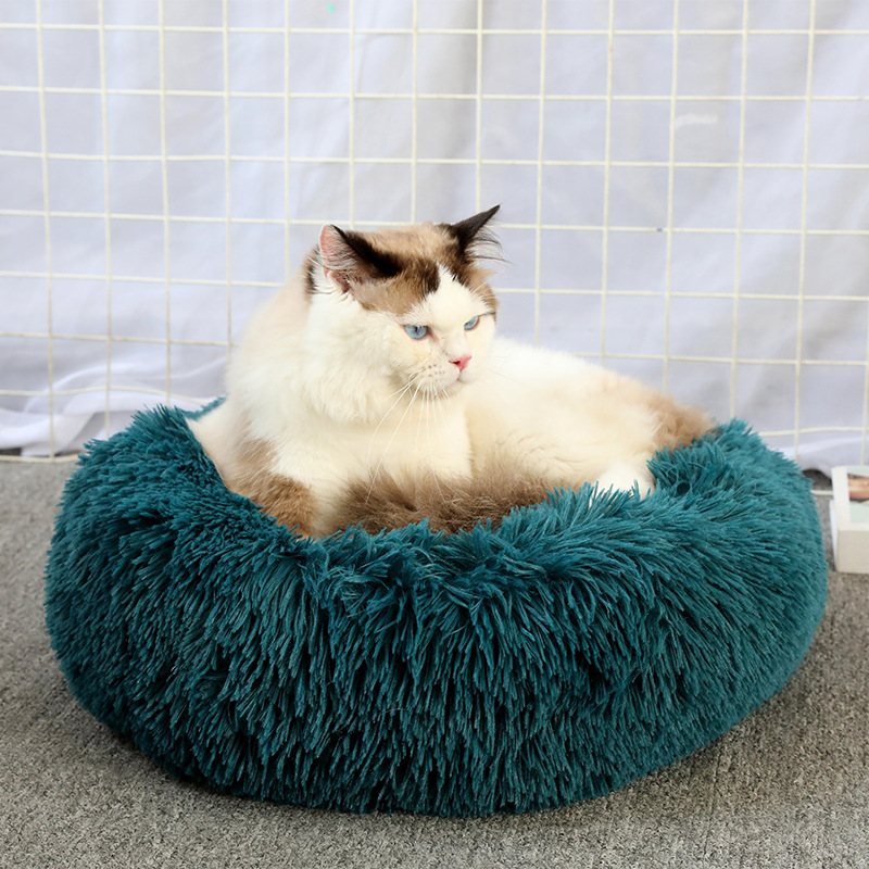 狗窝可拆洗圆形长毛绒宠物窝猫窝保暖宠物用品狗床宠物床宠物垫子详情13