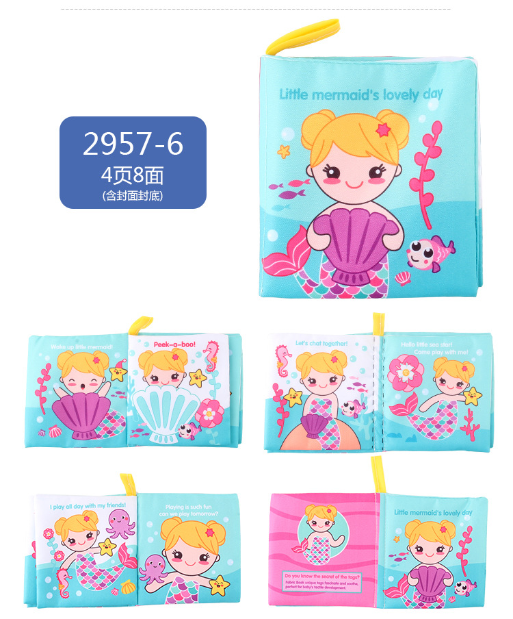 Amazon cross-border 3D baby cloth books, early education toys, English palm books, animal number recognition baby cloth books pic 44
