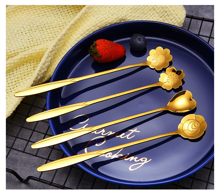 不锈钢樱花勺婚礼伴手礼玫瑰花勺子燕窝蜂蜜勺不锈钢咖啡勺详情10