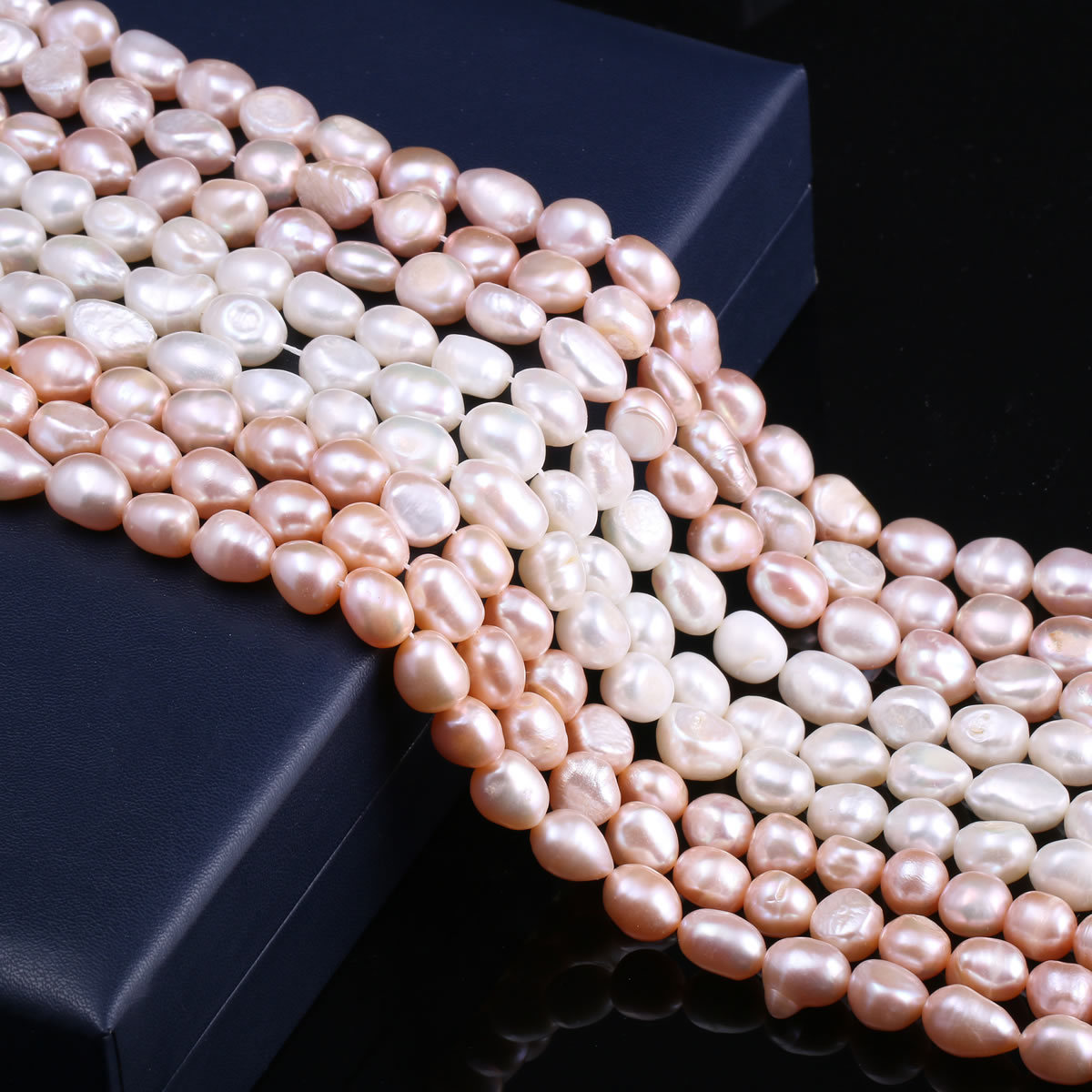 DIY necklace and bracelet accessories made of 9-10mm irregular natural freshwater pearl beads pic 1