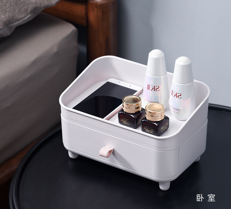 Plastic desktop cosmetic storage box, dust-proof and organizing cosmetic box, creative sundries storage box, desktop storage box pic 12