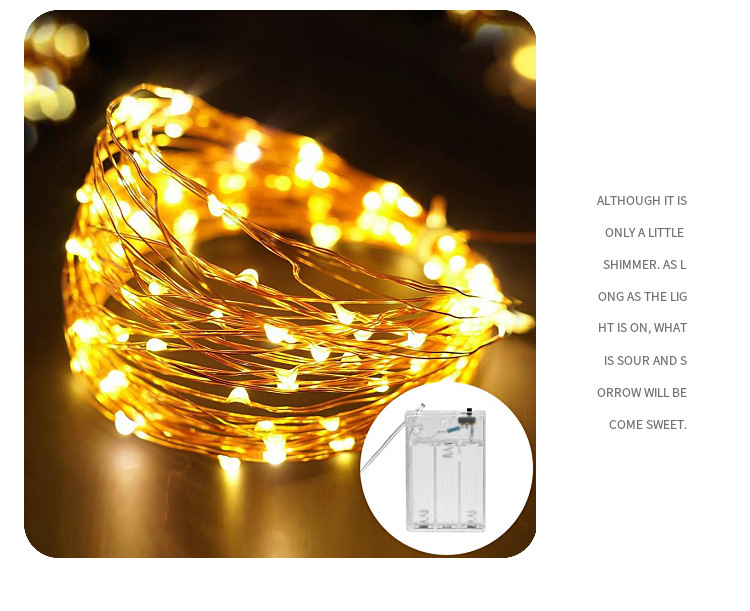 Wholesale of led copper wire lights, battery box lights, string lights, light-emitting light strips, corrugated ball string lights, handicrafts, wound copper wire colored lights pic 8
