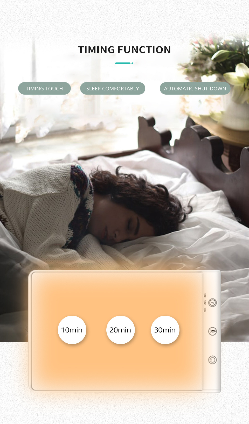 The white rectangular light therapy light strip control button USB power cord supports Tuya Alexa Google Assistant Smart Life mode pic 10