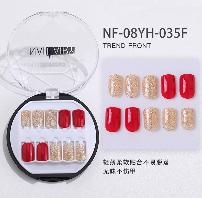 Customized new acrylic box wearable nails, finished nail plates, packaging logo, customized nail art plates, fake nails pic 23