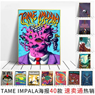 Source factory Amazon psychedelic silk poster spray painting Abstract study, skull living room decoration hanging painting core pic 2