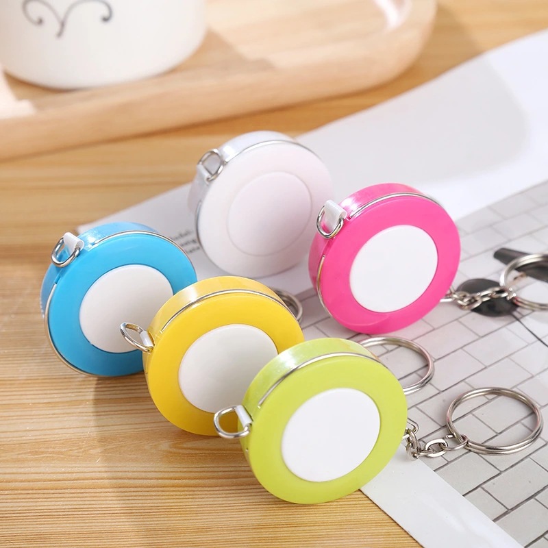 Mini cute candy-colored keychain tape measure, portable small tape measure, clothing measuring tape, gift tape measure, LOGO printed wholesale pic 3