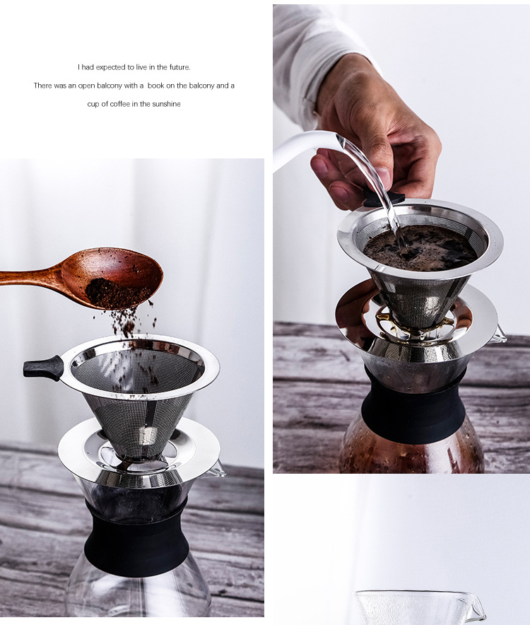 Kangzhisi Factory wholesale 304 stainless steel coffee filter screens, coffee filters, coffee funnels, American-style drip filters pic 17