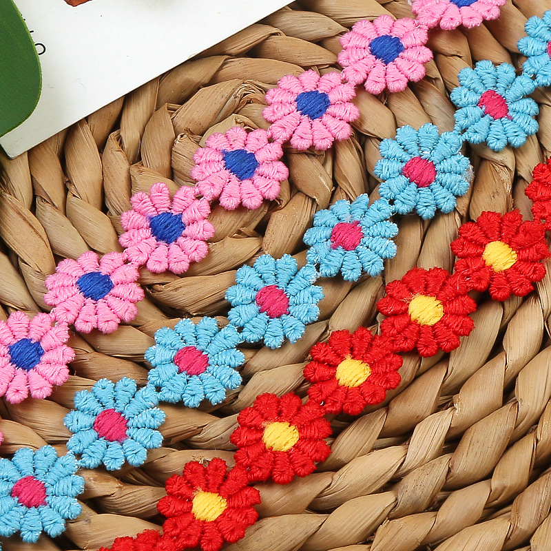 Milk thread colored water-soluble lace, 11-petal lace, handcrafted versatile embroidered lace, DIY making, available in stock pic 7