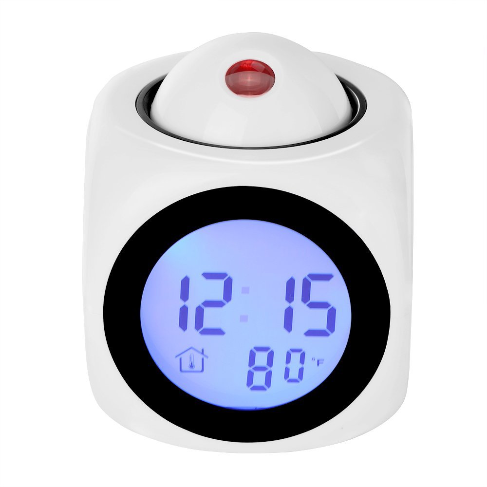 New multi-functional English projection clock, LED light projection alarm clock, voice announcement clock projection clock pic 12