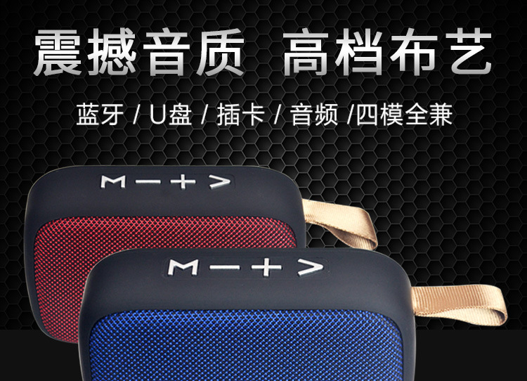 Wholesale of cross-border wireless mini card-inserting Bluetooth speaker lanyard, outdoor portable USB flash drive, Bluetooth small speaker gifts pic 1