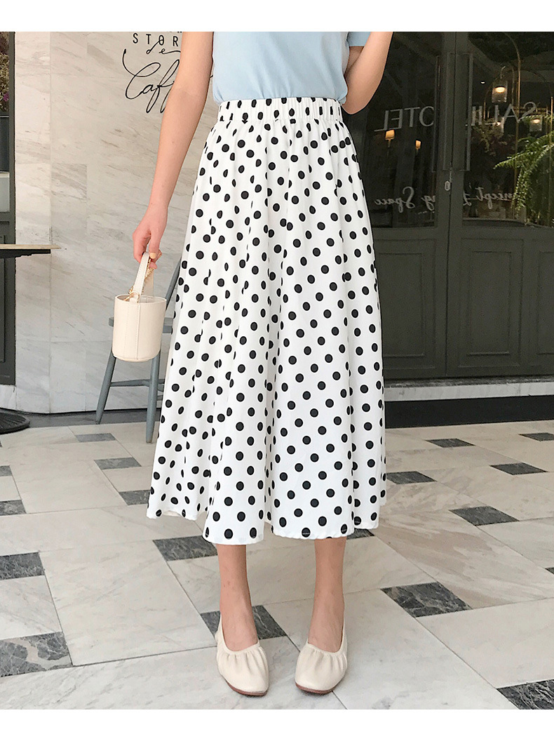 Spring/Summer polka dot skirt 2023 new style Versatile high-waisted fairy dress, fashionable long dress, thin umbrella dress pic 8