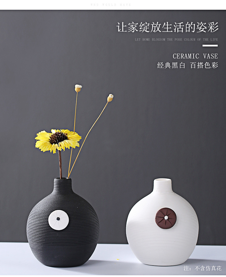 2026 Modern and simple ceramic vase, creative threaded Pothos hydroponic flower vase, Nordic home dried flower arrangement decorative item pic 2
