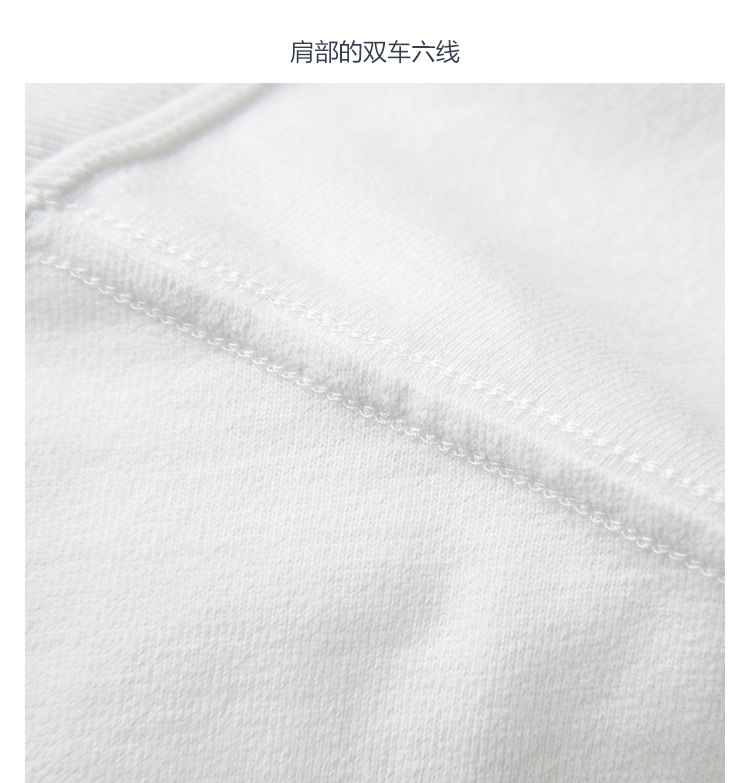 300g three-needle Xinjiang pure cotton heavy weight non-shrinking black and white pure cotton T-shirt for women, brushed breathable short-sleeved for men pic 24