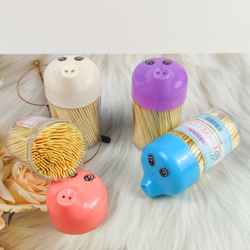 创意小猪牙签筒居家客厅餐桌家用翻盖便携牙签盒牙签罐茶几两元货详情3