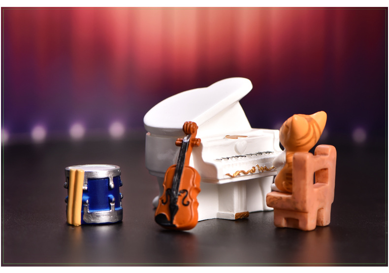 Micro-landscape resin ornaments, simulating Musical Instruments such as pianos and guitars, creative miniature desktop ornaments pic 41