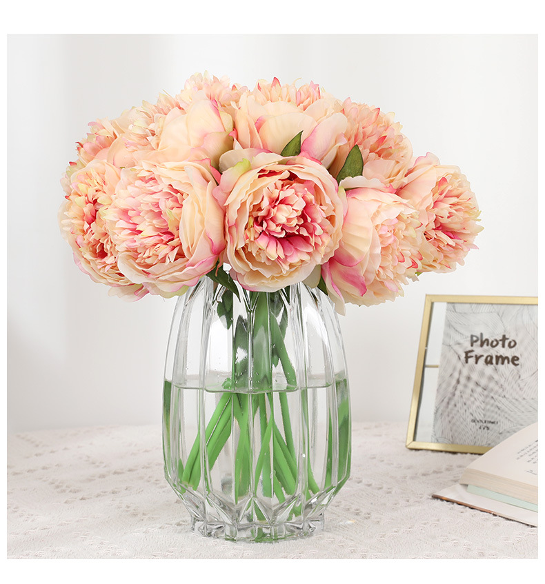 厂家批发欧式仿真花手扎5头牡丹家居装饰假花婚庆用品摆件批发详情28