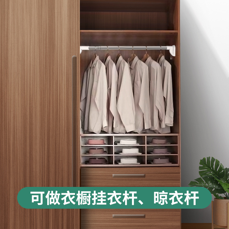 免打孔伸缩晾衣杆衣柜撑杆简易安装浴室卧室卫生间浴帘杆子窗帘杆详情12