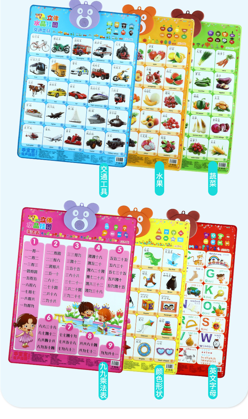 早教婴幼儿童有声挂图启蒙玩具语音发声拼音字母点读发声书点读本详情12