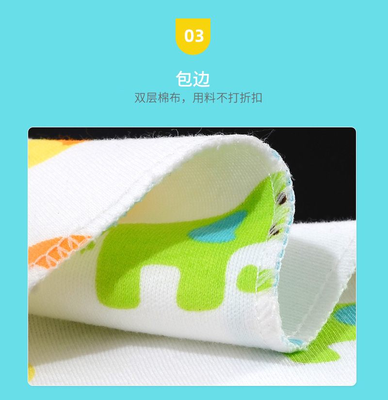 新款婴儿纯棉三角巾宝宝卡通围嘴围兜母婴用品批发双层婴儿口水巾详情7