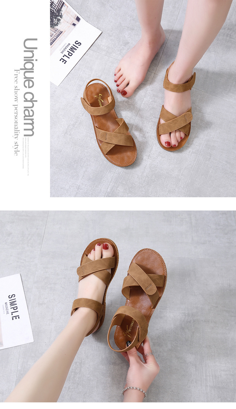 牛筋底凉鞋平底鞋2025夏季新款鞋子学生罗马鞋沙滩鞋软底一字女鞋详情14