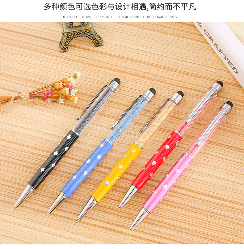 Plum blossom crystal pen, capacitive touch screen, metal ballpoint pen, multi-functional pen that can print logos, festival gift pen, diy pic 8