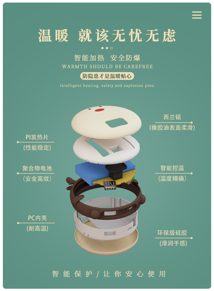 暖手宝两用新款数显充电宝迷你随身暖宝宝防爆暖手logo礼品充电式详情6
