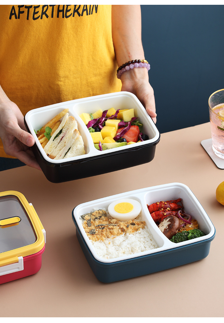 Nordic ins bento box, Morandi color compartments lunch box, microwave oven fitness, office, student lunch box, lunch box pic 6