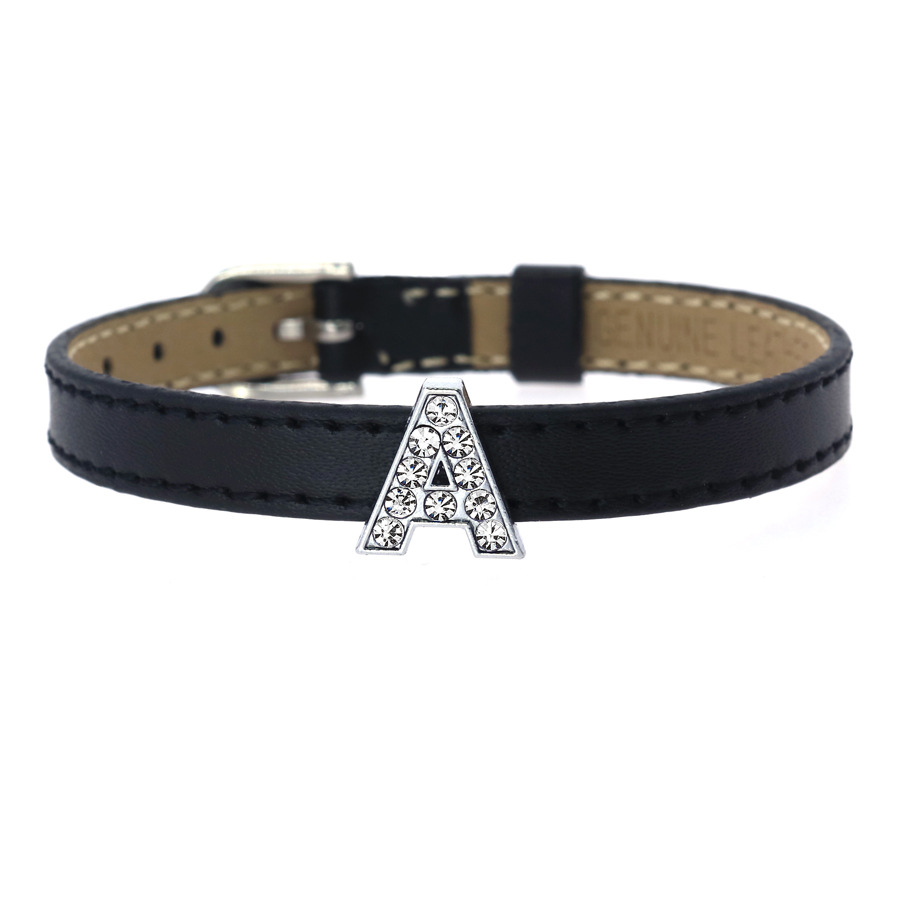 Alloy full diamond letter, water diamond letter jewelry diy personalized bracelet, key chain, thin band jewelry accessories pic 20