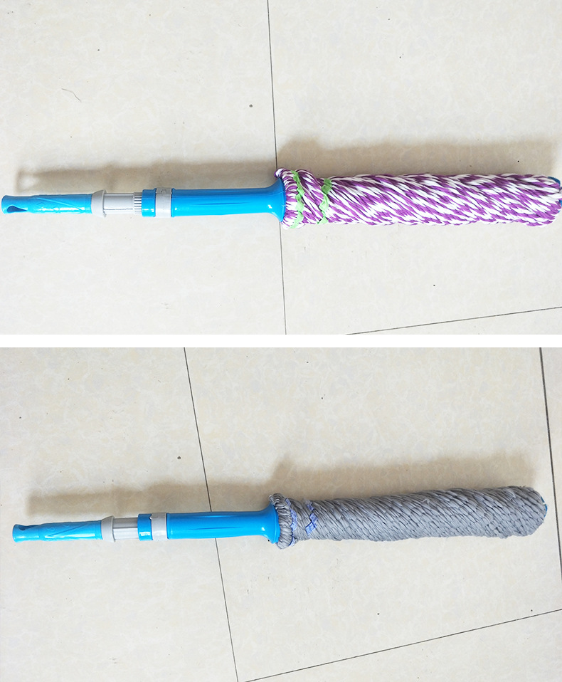 厂家现货自拧水旋转免手洗棉线普通家用吸水懒人挤水地拖拖布批发详情11