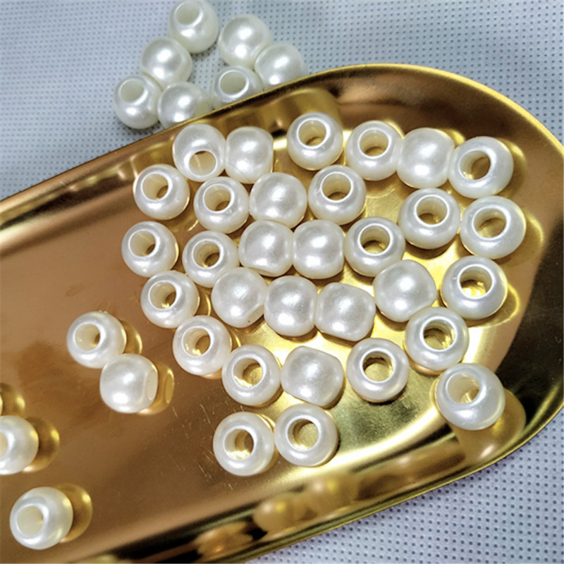 Large-hole pearls, loose beads, round beads, thick ropes, thick-hole tube heads, jewelry, clothing accessories, hand-strung beads, DIY pic 1