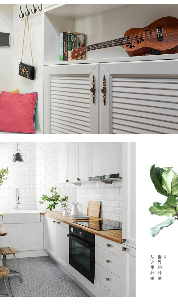 欧式复古橱柜衣柜门拉手美式鞋柜抽屉把手书柜电视柜单孔吊环拉手详情28