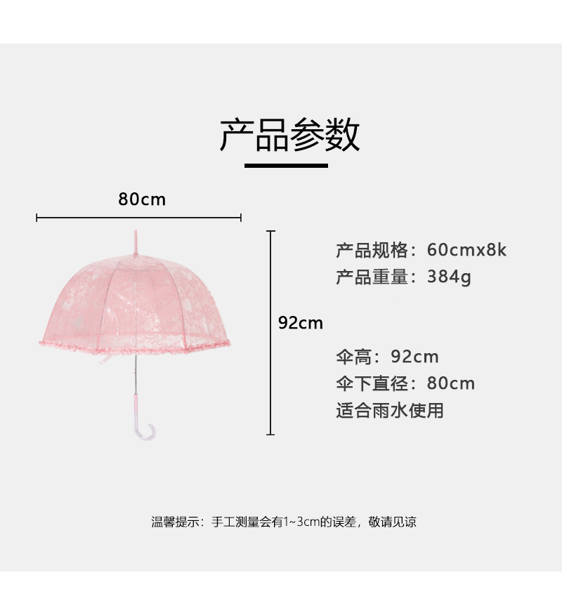 RST European-style umbrellas, festival wedding lace edge umbrellas, plastic transparent birdcage umbrellas pic 11
