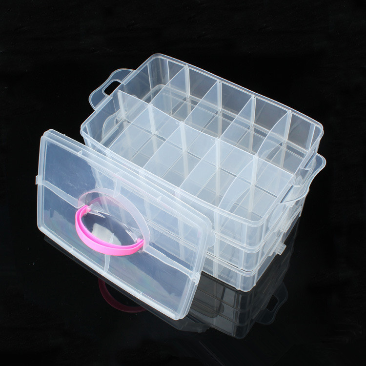 PP transparent hand-held plastic box, cosmetics and jewelry box, toy spare parts organization and storage box, sample display packaging box pic 13