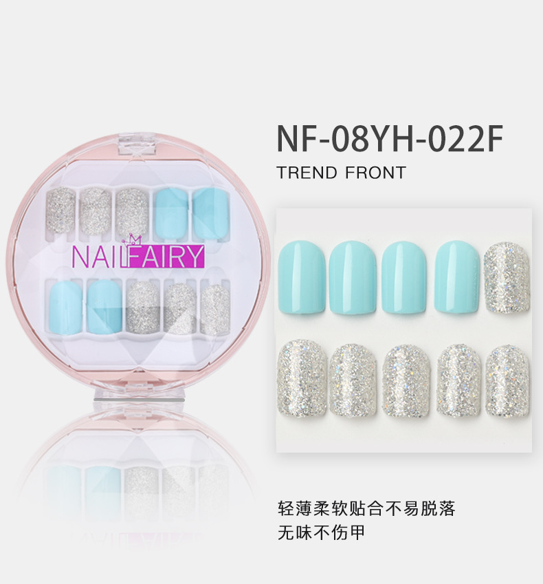 Customized new acrylic box wearable nails, finished nail plates, packaging logo, customized nail art plates, fake nails pic 9