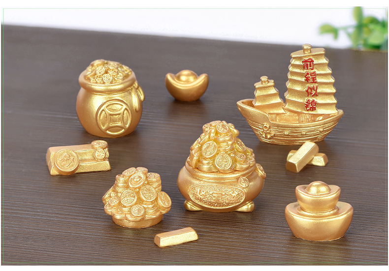 财运滚滚 微景观diy新年金色配件元宝摇钱树装饰品配件迷你小摆件详情39