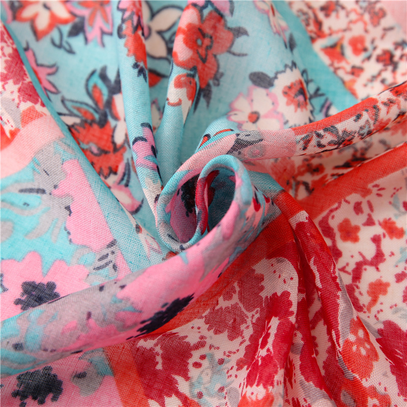 Japanese-style artistic and fresh cotton and linen scarf, retro patchwork Bohemian cashew print silk scarf, beautiful sun protection scarf, whisker, Korean cotton dense Bali gauze scarf shawl pic 39