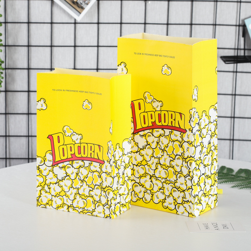 Wholesale of oil-proof popcorn paper bags, food-grade kraft paper laminated square bottom bags and thickened packaging bags from the manufacturer pic 5