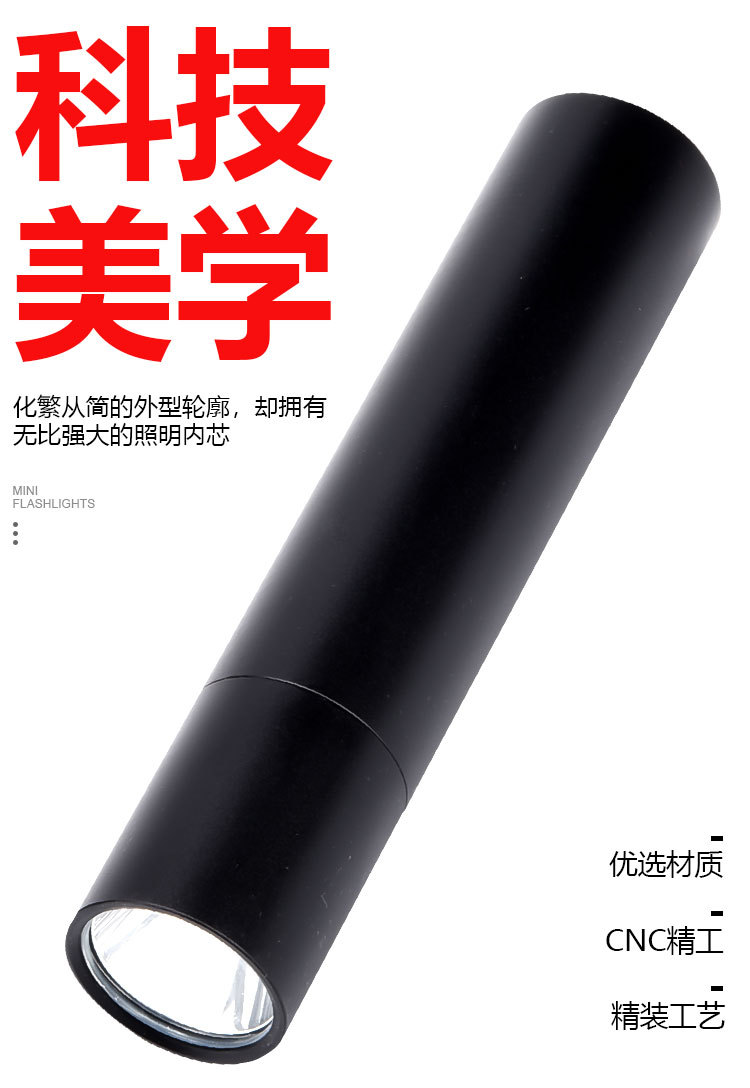 New cross-border led high-intensity flashlight, aluminum alloy usb charging outdoor mini built-in battery power bank flashlight pic 6