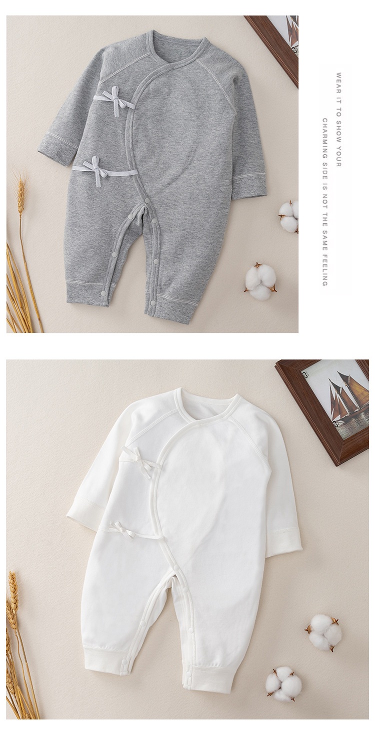 婴幼儿纯棉春秋连体衣宝宝A类爬服蝴蝶绑带哈衣详情9
