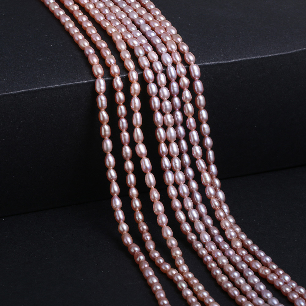 Natural freshwater pearl strings and rice-shaped pearls are used for DIY jewelry accessories, necklaces and bracelets for wholesale pic 3
