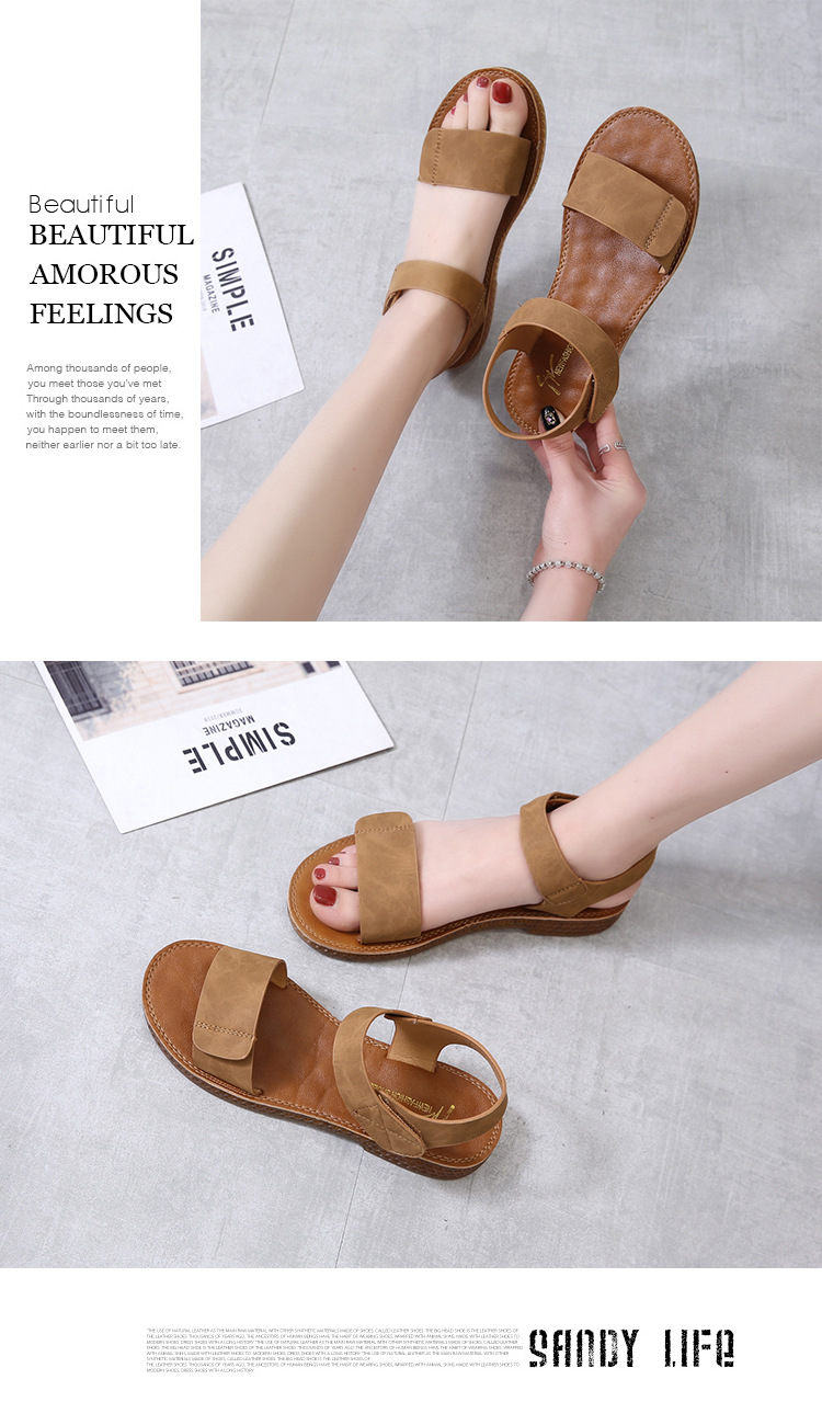 牛筋底凉鞋平底鞋2025夏季新款鞋子学生罗马鞋沙滩鞋软底一字女鞋详情8