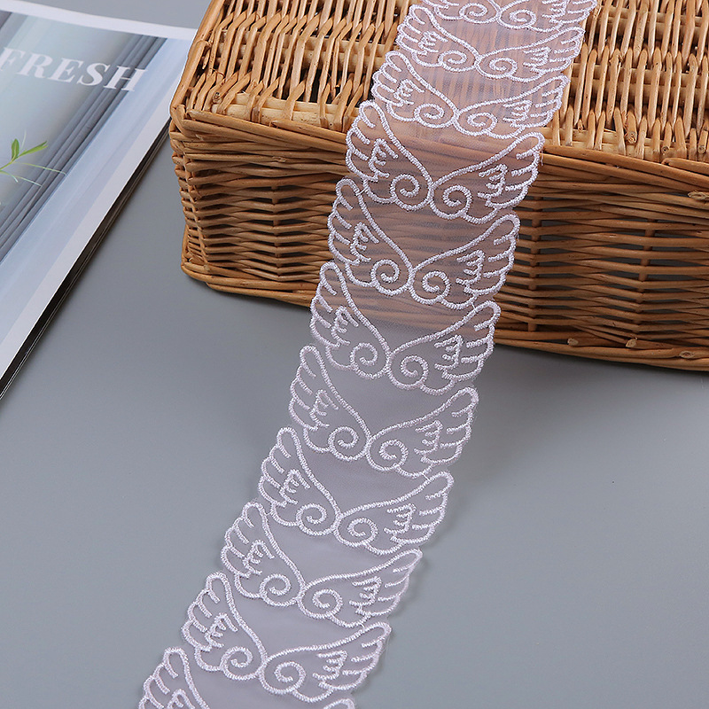 Factory wholesale of 5.5cm organza wings, DIY handcrafted home soft furnishings, lace bedding, wedding lace pic 10