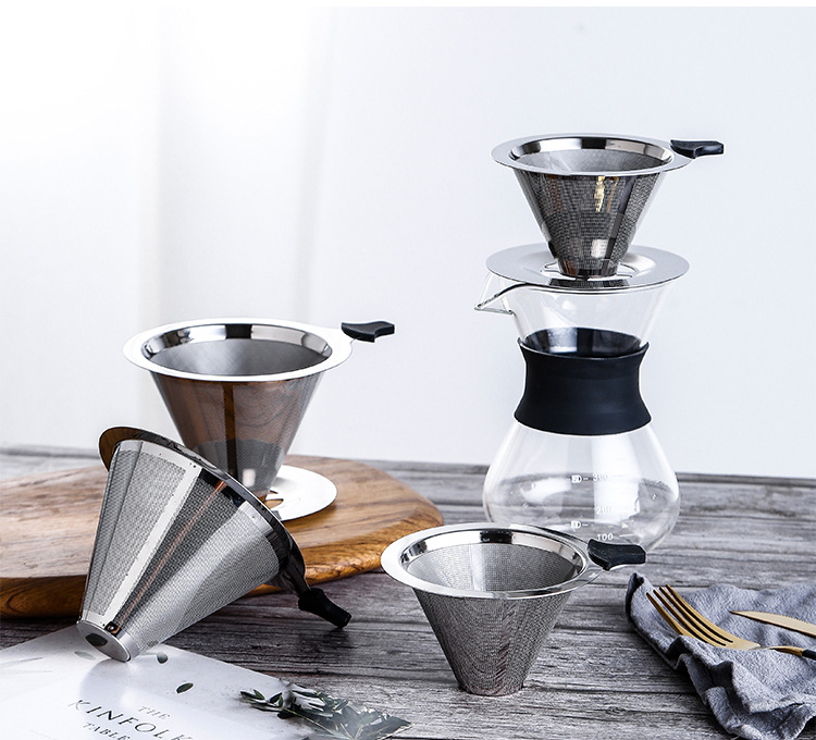 Kangzhisi Factory wholesale 304 stainless steel coffee filter screens, coffee filters, coffee funnels, American-style drip filters pic 20