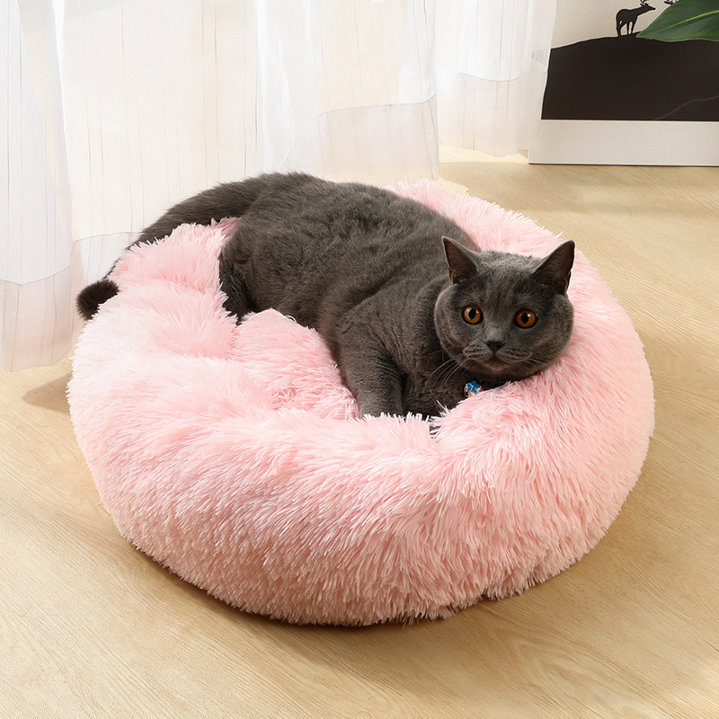 狗窝可拆洗圆形长毛绒宠物窝猫窝保暖宠物用品狗床宠物床宠物垫子详情15