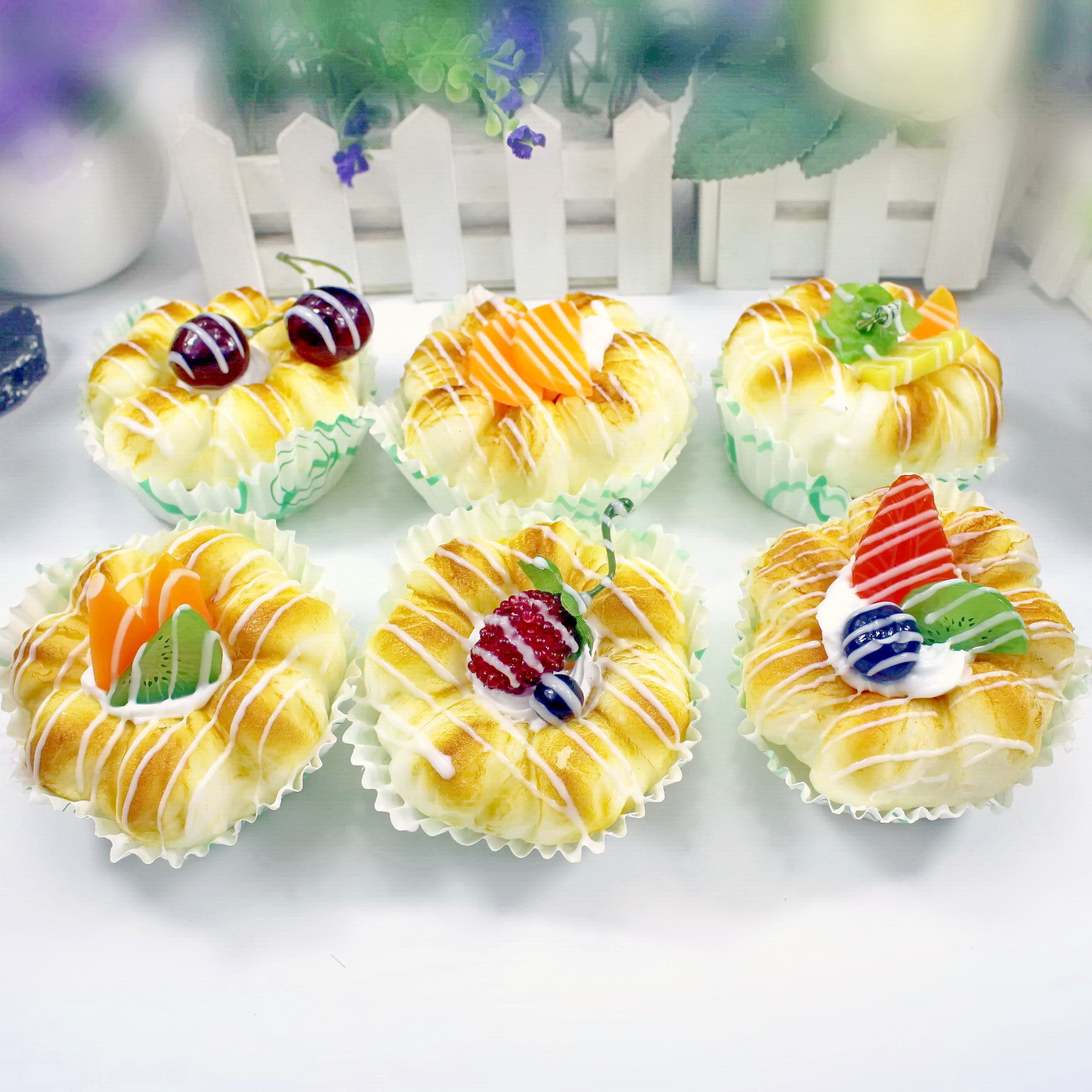 New and unique European-style paper cup bread model fridge magnets, creative home decoration window display INS set, baking supplies set pic 1