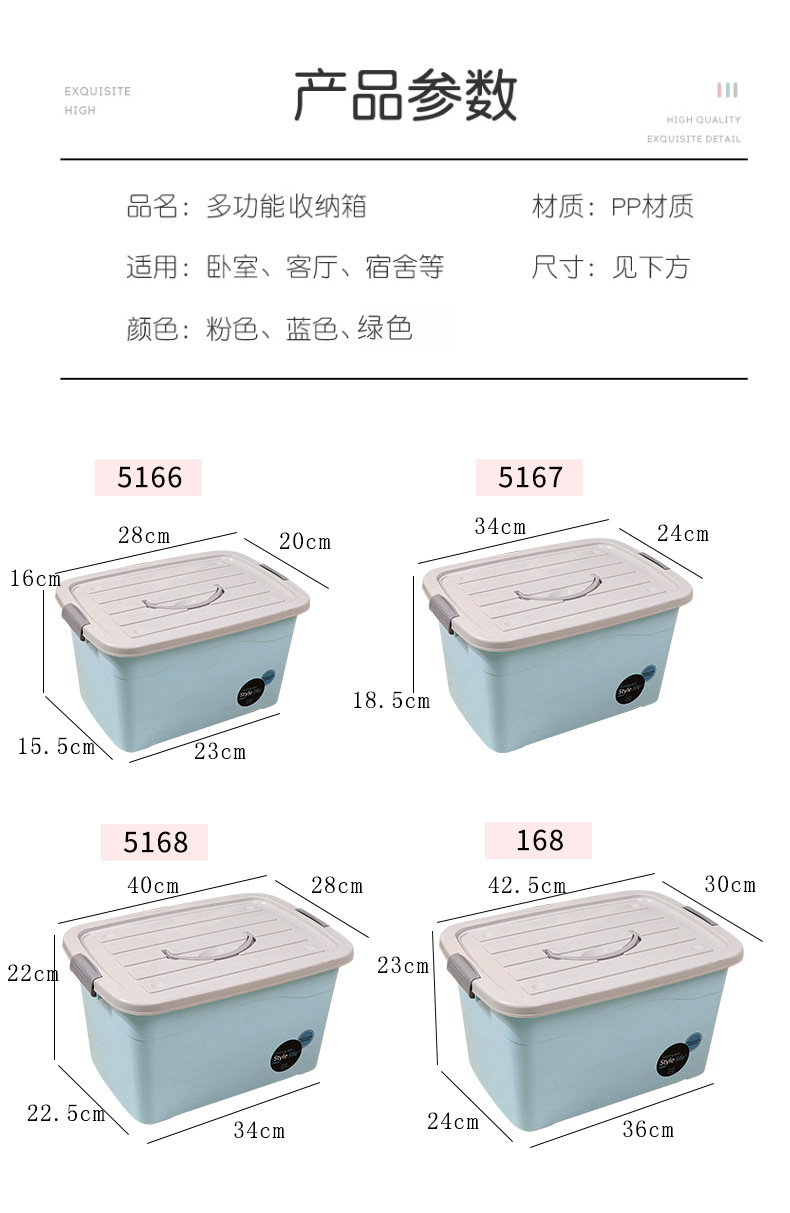 大号塑料收纳箱 玩具杂物衣物家用手提储物箱车载多功能整理箱详情6