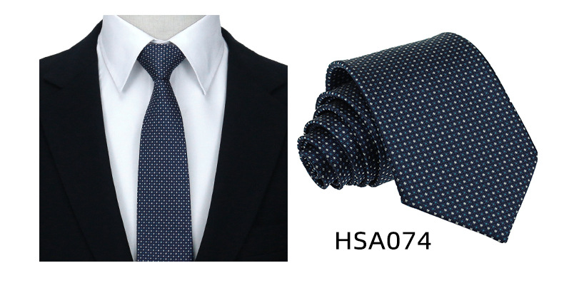 男士高级商务领带制服西装休闲7.5cm宽涤丝婚礼伴郎手打格子领带详情42