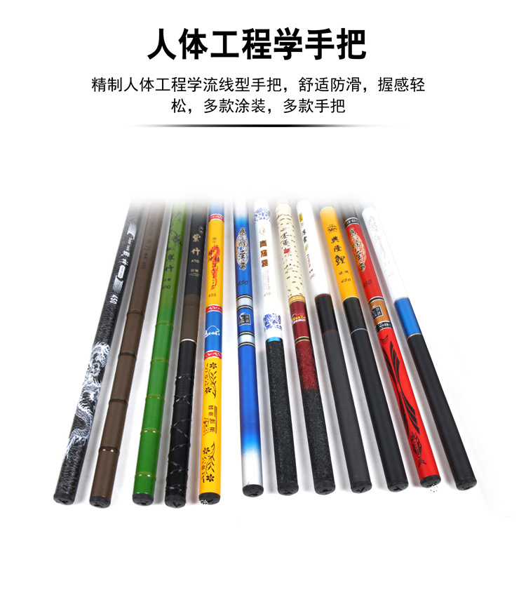 Short-section fishing rods, various fiberglass reinforced plastic stream rods, 3.6-meter short-section fishing rods wholesale, fishing rod handle set pic 2